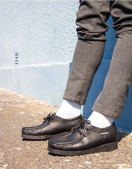 Youth Grasshoppers, Leather Taylor, Casual Black Lace Up