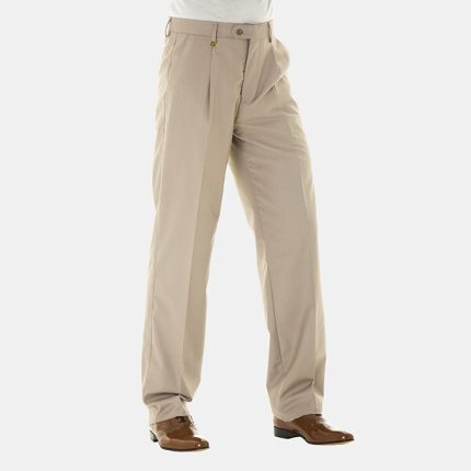 Mens C&J Clothing, Cooper-Formal-Pleated, Khaki Trousers