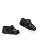 Kiddies Grasshoppers, Leather Hornsby, Casual Black Velcro