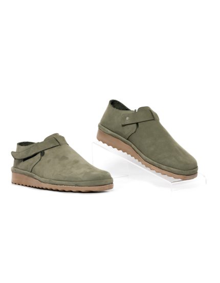 Mens Grasshoppers, Leather Bryce, Casual Olive Velcro