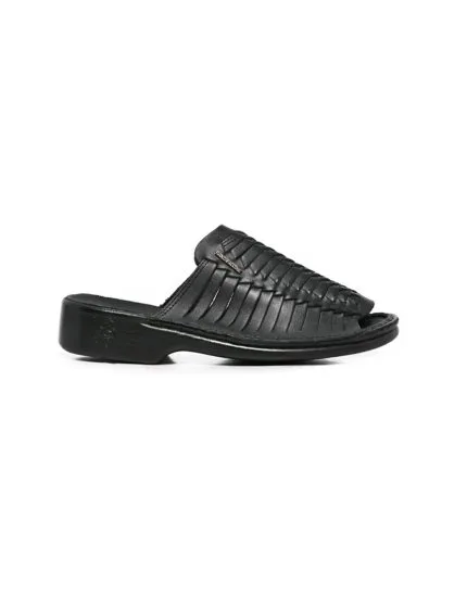 Mens Paolo Falcone, Leather Harold, Casual Black Sandals