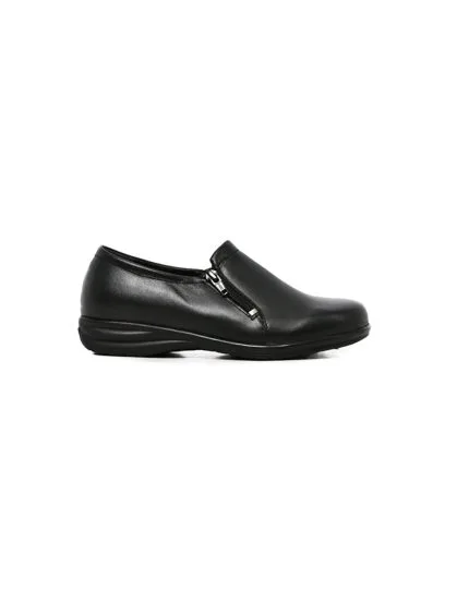 Ladies Young Klinik, Leather Jane, Casual Black Slip On