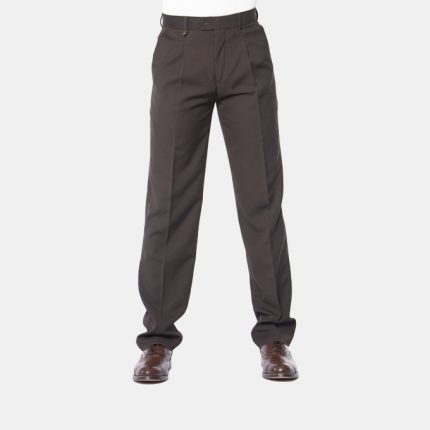 Mens C&J Clothing, Cooper-Formal-Pleated, Dark Brown Trousers