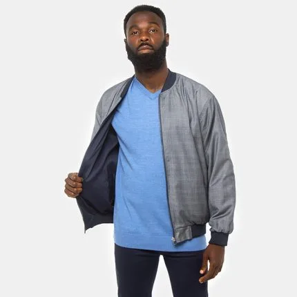 Mens C&J Clothing, Cornel-Reversible, Navy Check Jacket