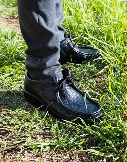 Mens Grasshoppers, Leather Hornsby, Casual Black Moccasins