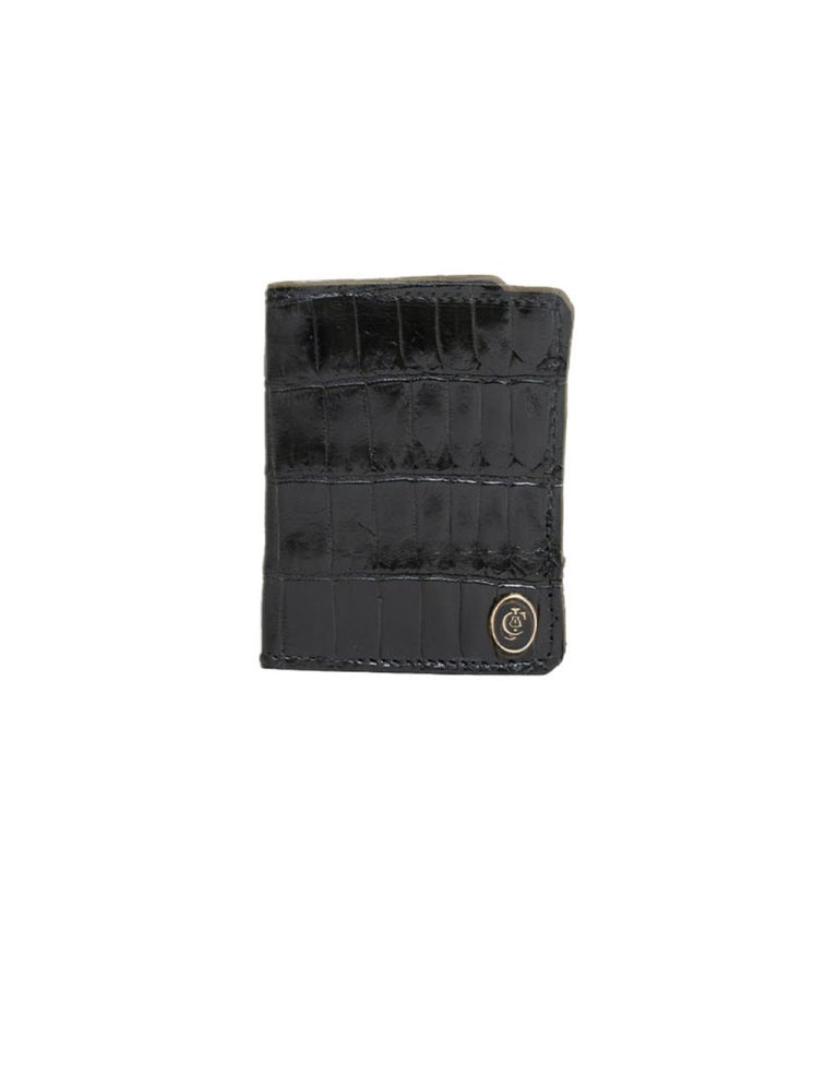 Crockett & Jones Crocodile Leather Cardholder | Black