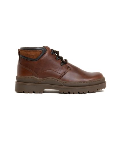 Mens Bronx, Leather Savane, Casual Redbrown Boot