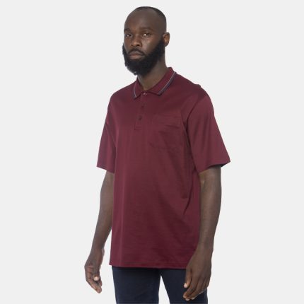 Mens C&J Clothing, Charleston-Short-Sleeve, Maroon Golfer