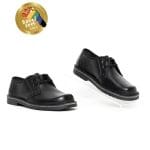 Teens Grasshoppers, Leather Trooper, School Black Lace Up