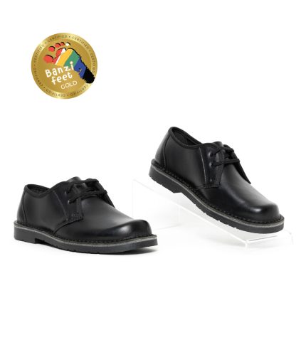 Teens Grasshoppers, Leather Trooper, School Black Lace Up