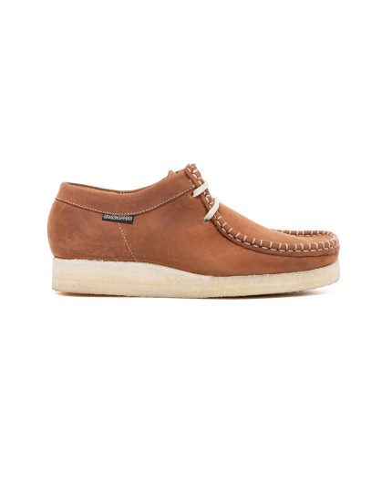 Mens Grasshoppers, Leather Brixton, Casual Red Brown Moccasins