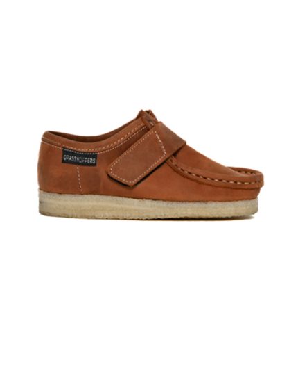 Kiddies Grasshoppers, Leather Milo, Casual Red Brown Moccasins