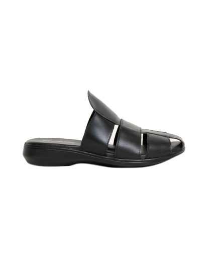Ladies Young Klinik, Leather Adriane, Casual Black Sandals