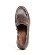 Mens Grasshoppers, Leather Tony, Casual Choc Brown Moccasins - Image 3
