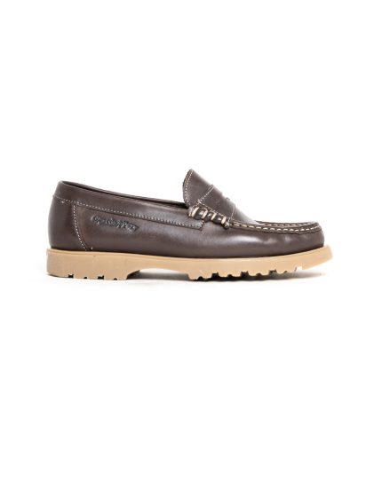Mens Grasshoppers, Leather Tony, Casual Choc Brown Moccasins