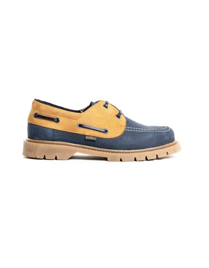 Mens Bronx, Leather Dock, Casual Navy Lace Up