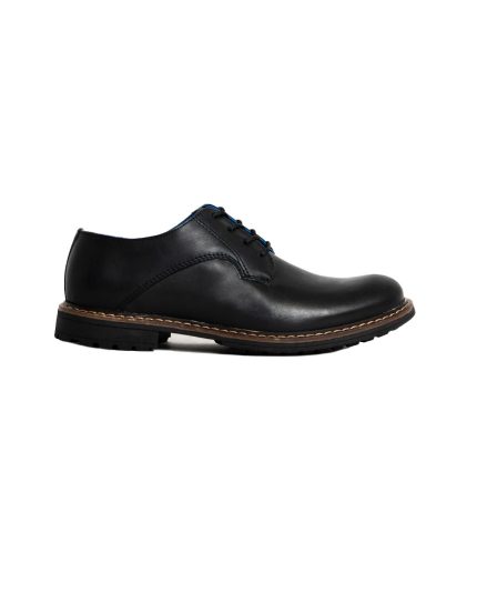 Mens Bronx, Leather Bristol, Casual Black Lace Up