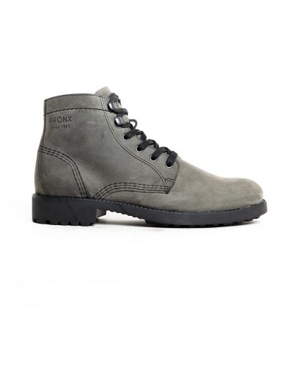 Mens Bronx, Leather Norfolk, Casual Charcoal Boot